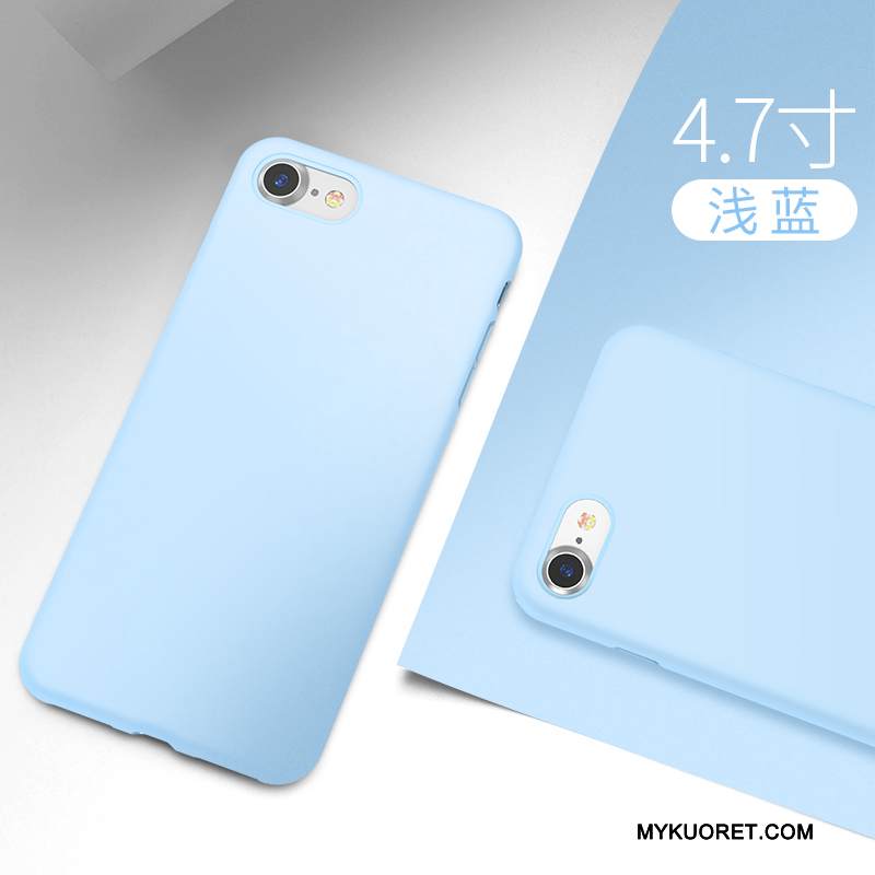 Kuori iPhone 8 Silikoni Vaaleansininen Malli, Kotelo iPhone 8 Pehmeä Neste Pesty Suede Murtumaton