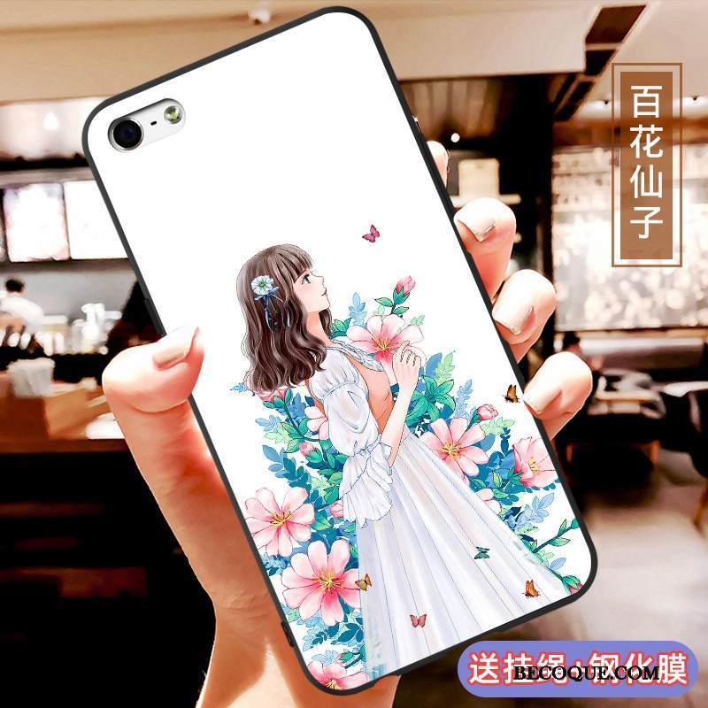 Kuori iPhone Se 2020 Suojaus Valkoinen Pesty Suede, Kotelo iPhone Se 2020 Sarjakuva Suuntaus Puhelimen Kuoret