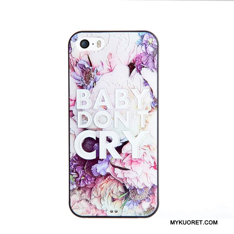 Kuori iPhone Se Kohokuviointi Violetti Kalvo, Kotelo iPhone Se Pehmeä Neste Puhelimen Kuoret Karkaisu