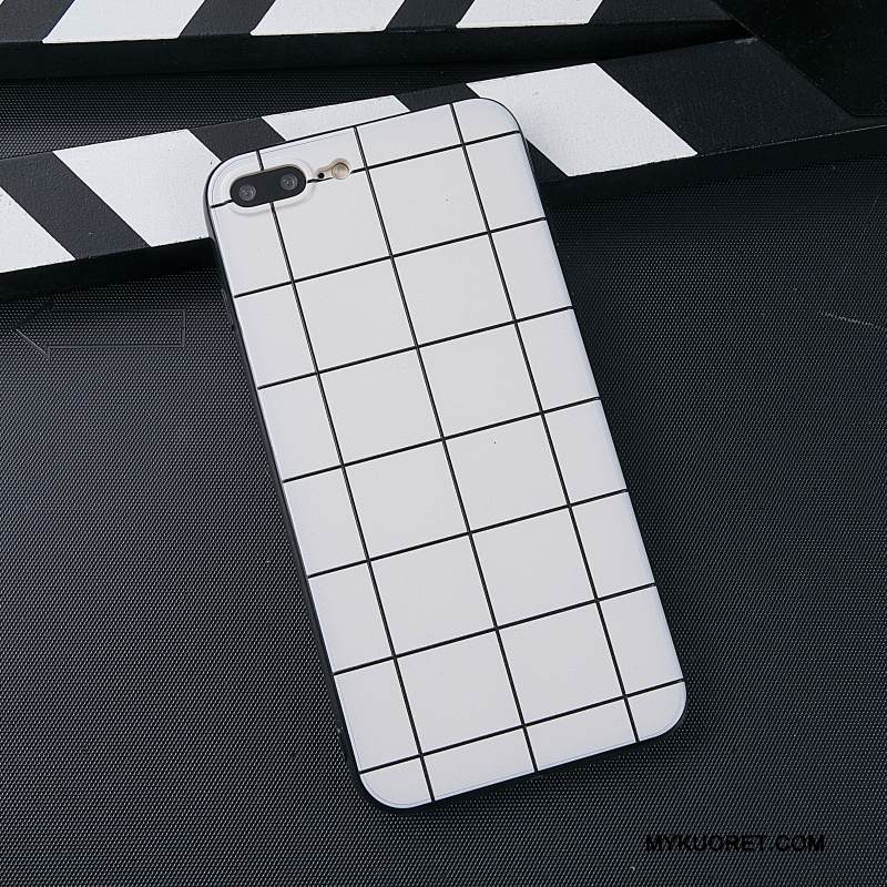 Kuori iPhone Se Laukut Lasi Kova, Kotelo iPhone Se Vuosikerta Musta Pleedi