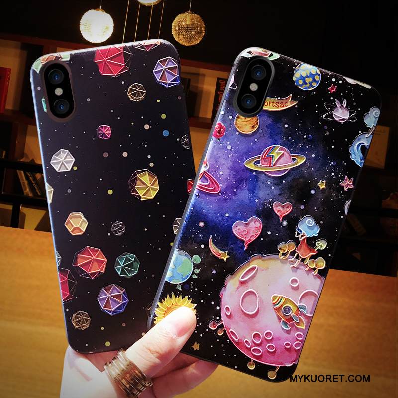 Kuori iPhone X Kohokuviointi Persoonallisuus Uusi, Kotelo iPhone X Monivärinen Murtumaton Ripustettavat Koristeet