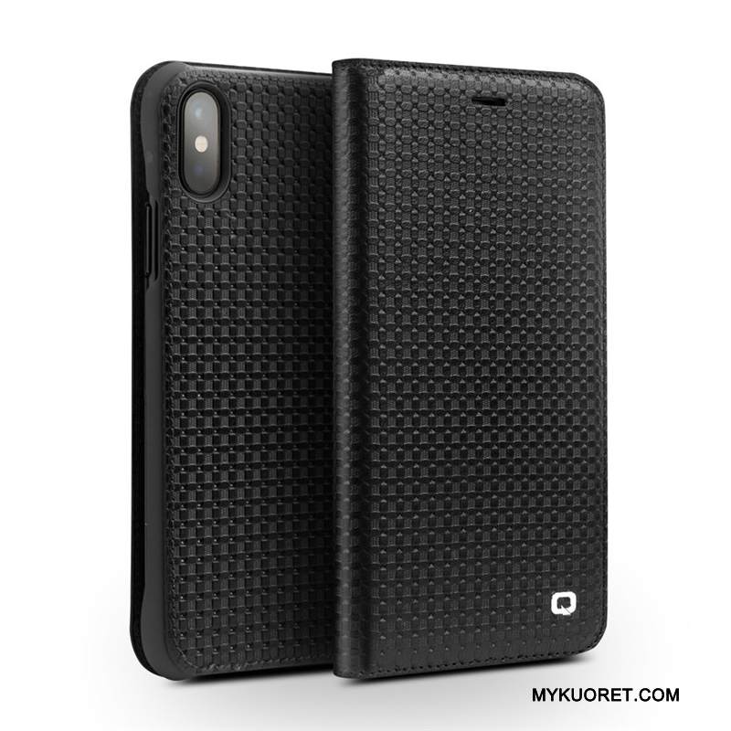 Kuori iPhone X Kuoret Musta Puhelimen Kuoret, Kotelo iPhone X Nahka Liiketoiminta