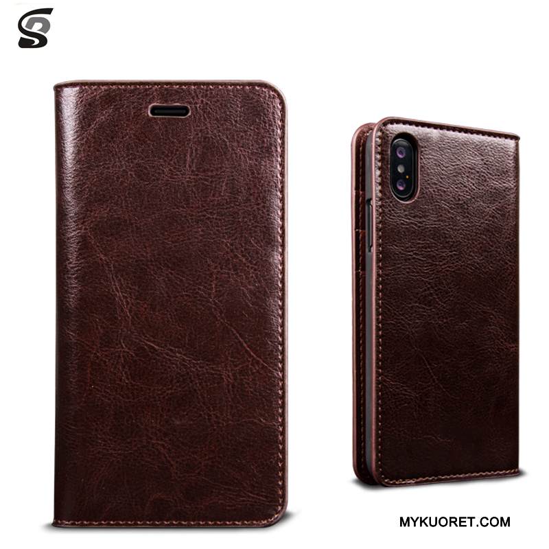 Kuori iPhone X Kuoret Trendi Puhelimen Kuoret, Kotelo iPhone X Nahka Murtumaton