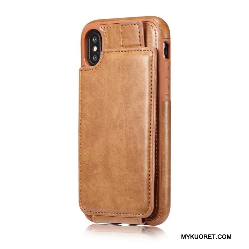 Kuori iPhone X Laukut Khaki Puhelimen Kuoret, Kotelo iPhone X Suojaus Kortti Murtumaton