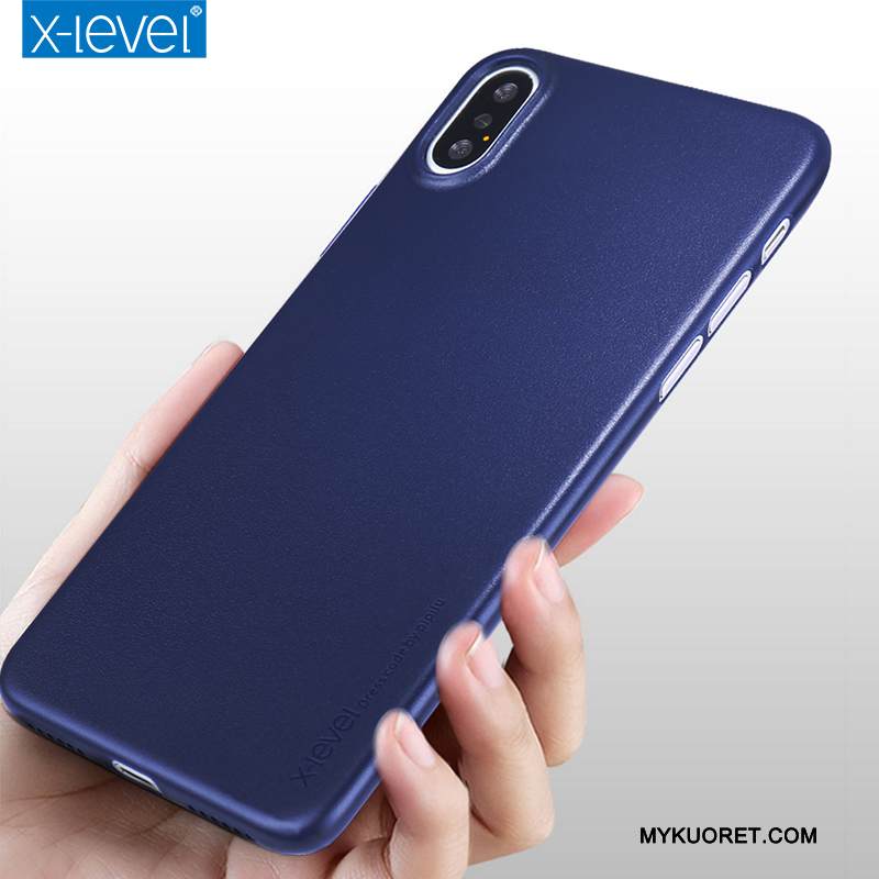 Kuori iPhone X Laukut Pesty Suede Trendi, Kotelo iPhone X Suojaus Sininen Murtumaton