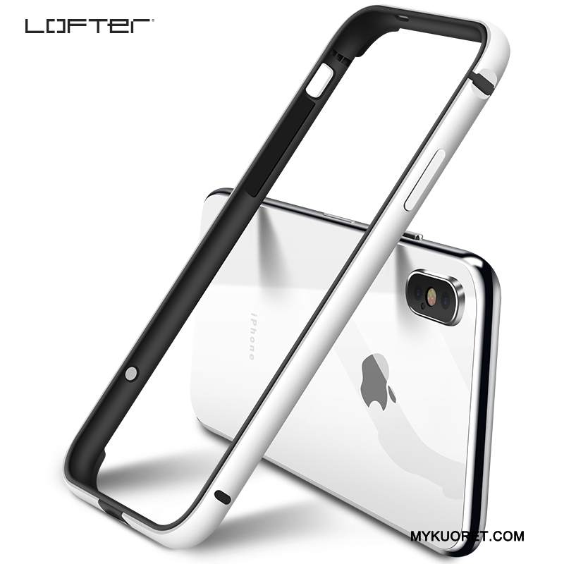 Kuori iPhone X Metalli Persoonallisuus Yksinkertainen, Kotelo iPhone X Luova Hopea Kehys