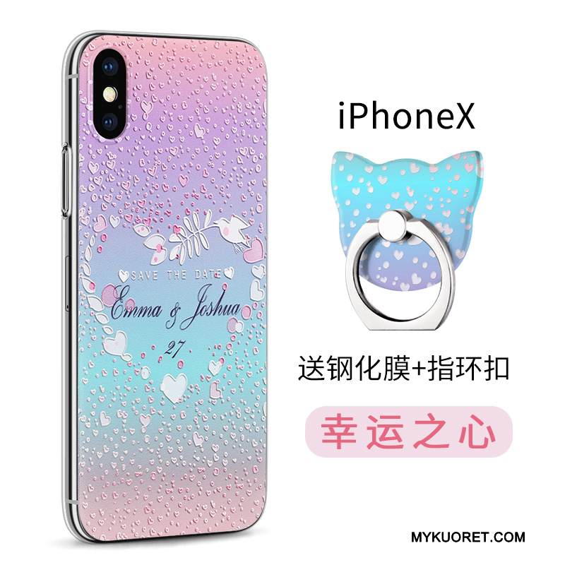 Kuori iPhone X Monivärinen Uusi Läpinäkyvä, Kotelo iPhone X Suojaus Murtumaton Puhelimen Kuoret