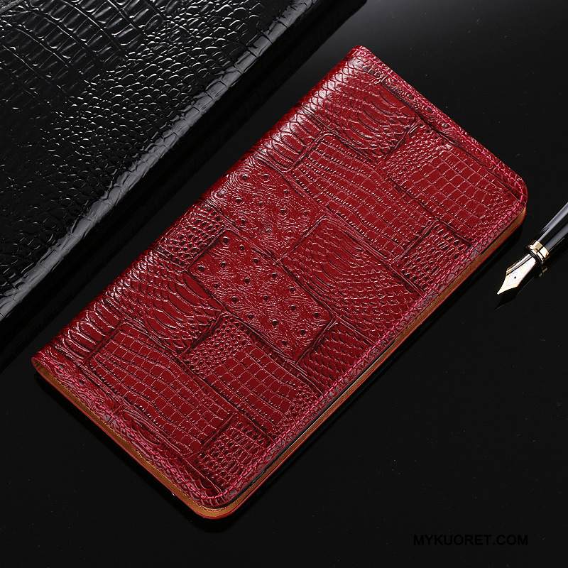 Kuori iPhone X Nahka Kulta Viini Punainen, Kotelo iPhone X Suojaus Puhelimen Kuoret