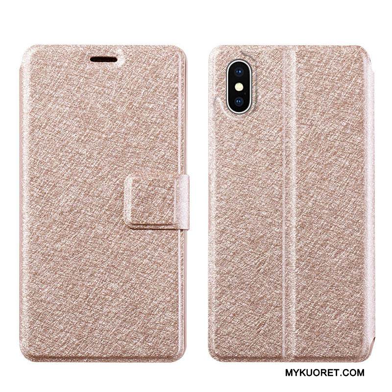 Kuori iPhone X Nahka Murtumaton Uusi, Kotelo iPhone X Laukut Pinkki Kalvo