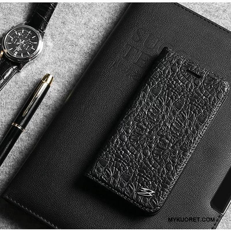 Kuori iPhone X Suojaus Puhelimen Kuoret Kukkakuvio, Kotelo iPhone X Kuoret Liiketoiminta Musta