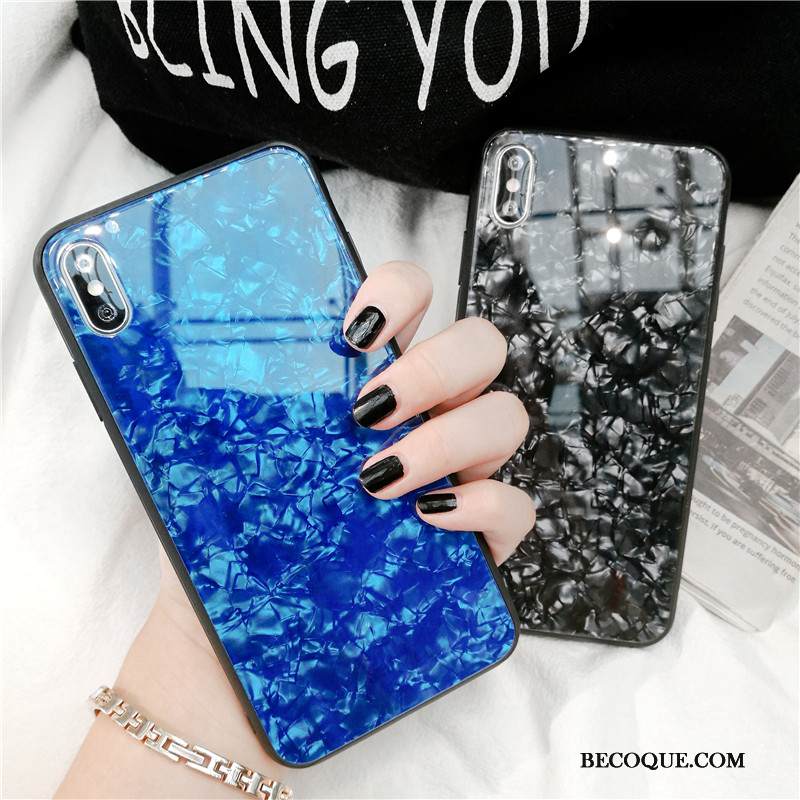 Kuori iPhone Xs Laukut Sininen Lasi, Kotelo iPhone Xs Suojaus Rakastunut Puhelimen Kuoret