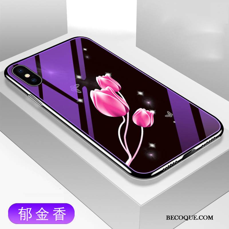 Kuori iPhone Xs Laukut Violetti Tide-brändi, Kotelo iPhone Xs Suojaus Uusi Lasi