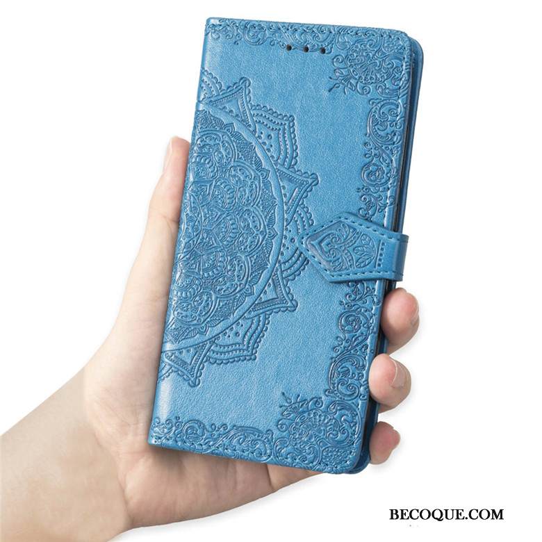 Kuori iPhone Xs Max Nahka Sininen Murtumaton, Kotelo iPhone Xs Max Suojaus Puhelimen Kuoret