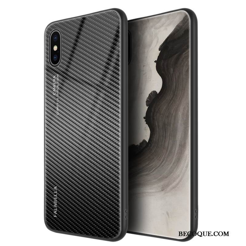 Kuori iPhone Xs Max Pehmeä Neste Lasi Murtumaton, Kotelo iPhone Xs Max Laukut Yksinkertainen Musta