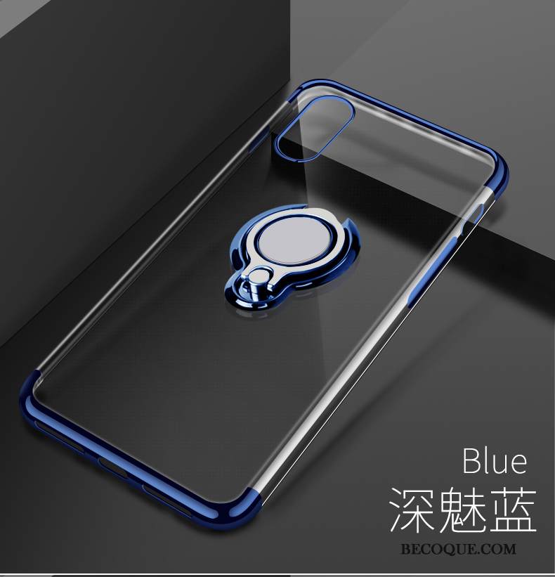 Kuori iPhone Xs Max Tuki Läpinäkyvä Murtumaton, Kotelo iPhone Xs Max Pehmeä Neste Sininen Rengas