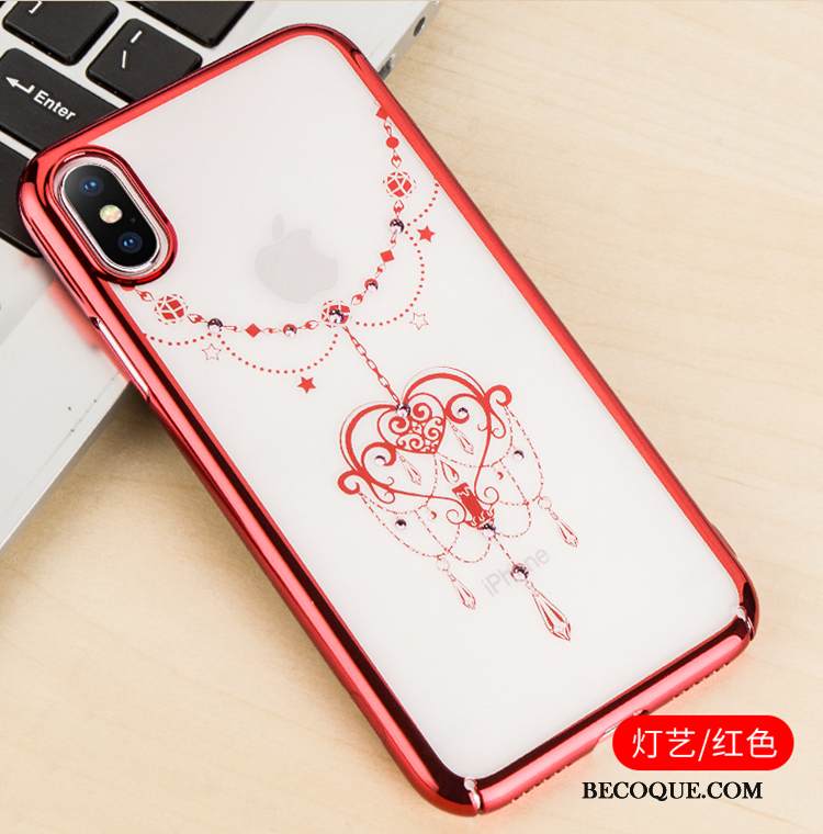 Kuori iPhone Xs Rhinestone Inlay Murtumaton Puhelimen Kuoret, Kotelo iPhone Xs Suojaus Läpinäkyvä Kova