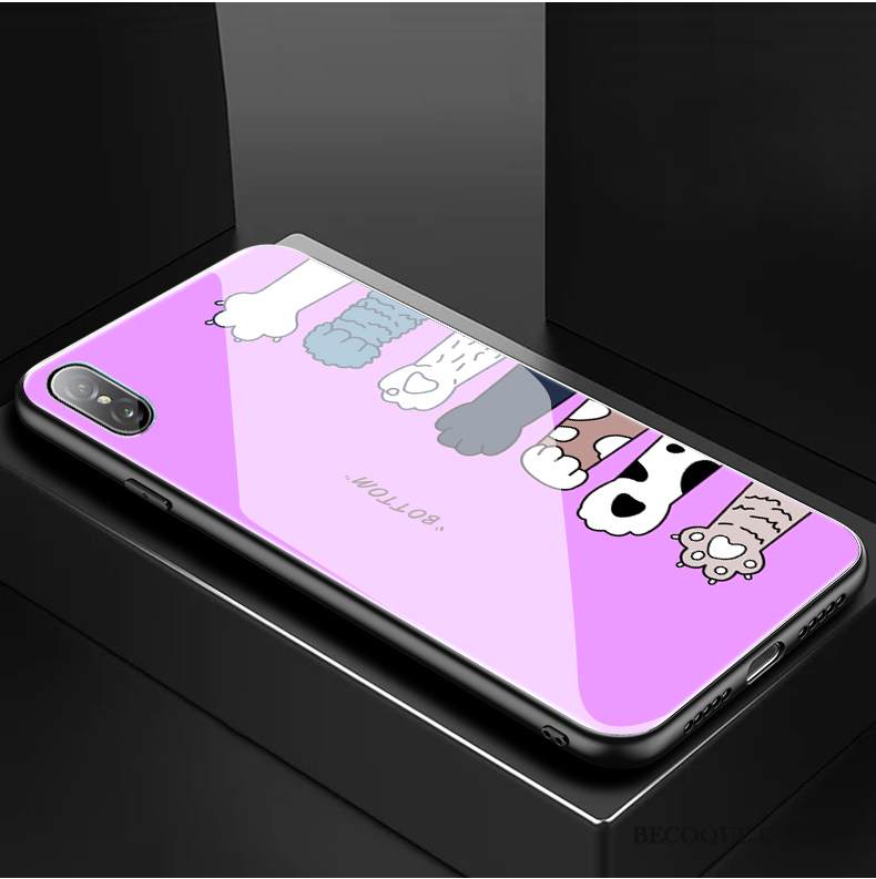 Kuori iPhone Xs Sarjakuva Puhelimen Kuoret Ripustettavat Koristeet, Kotelo iPhone Xs Suojaus Violetti Lasi