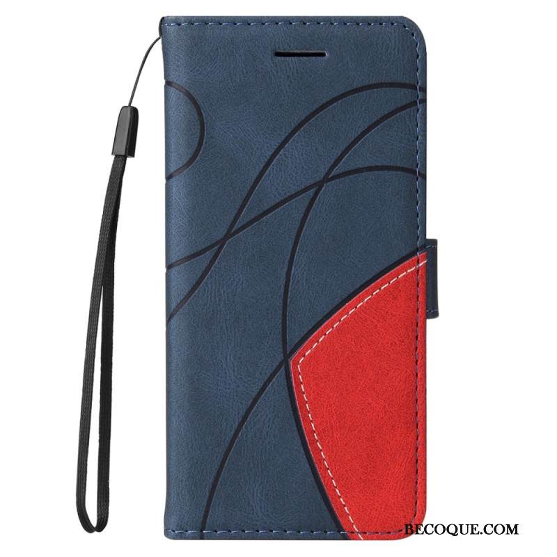 Lederhüllen Xiaomi Redmi Note 14 Pro 5g Handyhülle Zweifarbige Wellenlinien