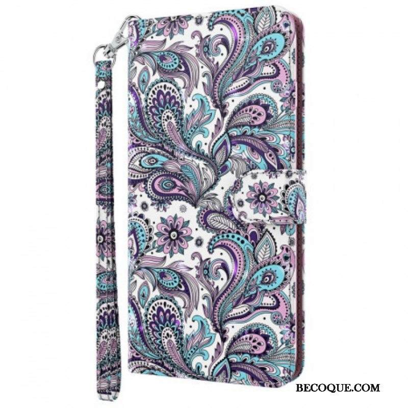 Nahkakotelo Moto G71 5G Paisley