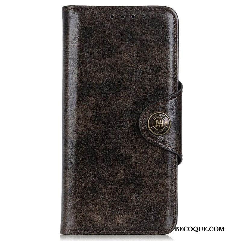 Nahkakotelo Motorola Edge 40 Pro Lakattu Nappi Khazneh