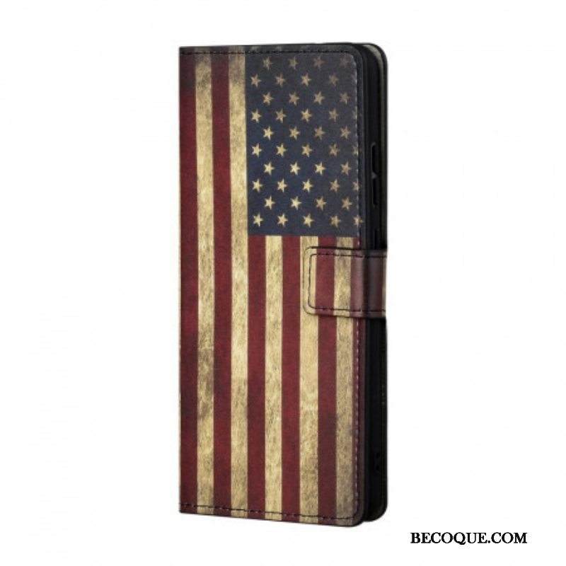 Nahkakotelo Samsung Galaxy A13 5G / A04s Amerikan Lippu