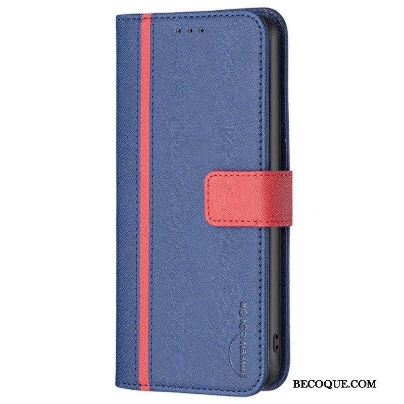 Nahkakotelo Samsung Galaxy A13 Kaksisävyinen Binfen-väri