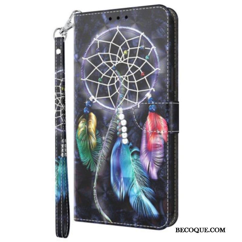 Nahkakotelo Samsung Galaxy A14 / A14 5G Suojaketju Kuori Hihna Dream Catcher