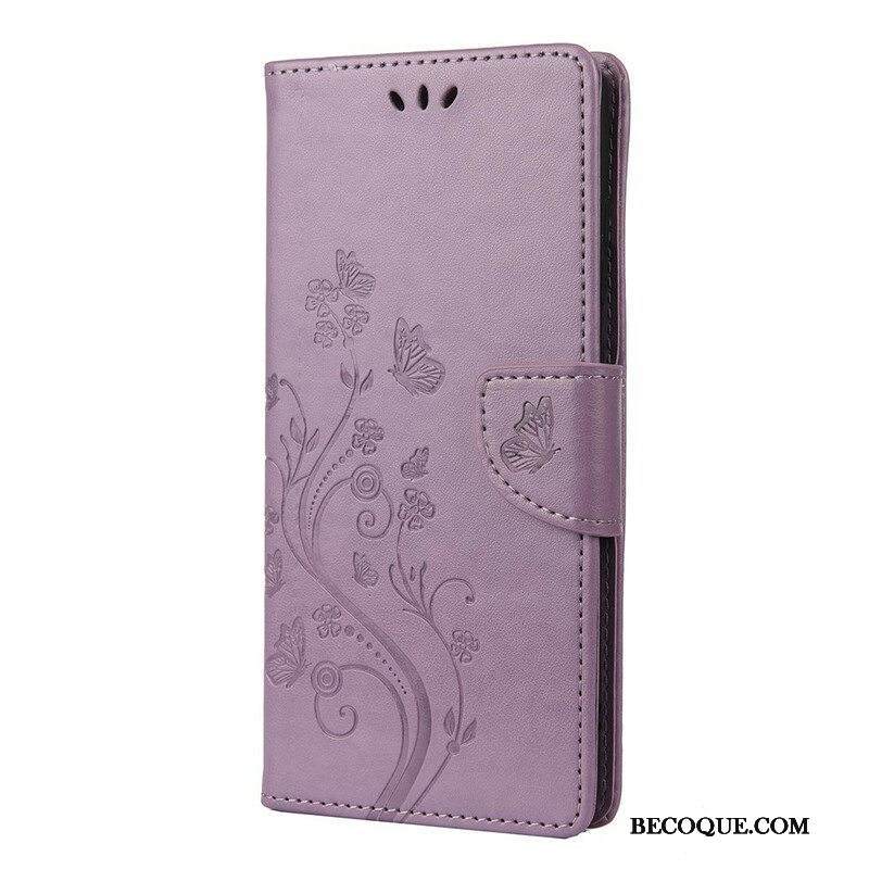 Nahkakotelo Samsung Galaxy A52 4G / A52 5G / A52s 5G Lumotut Perhoset