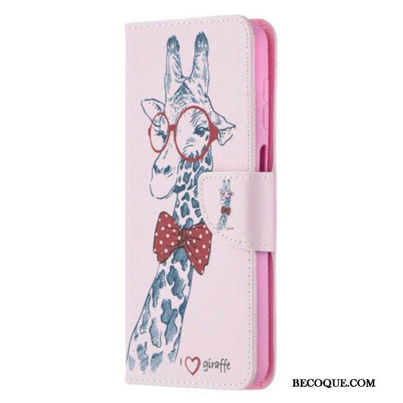 Nahkakotelo Samsung Galaxy M12 / A12 Taitava Kirahvi