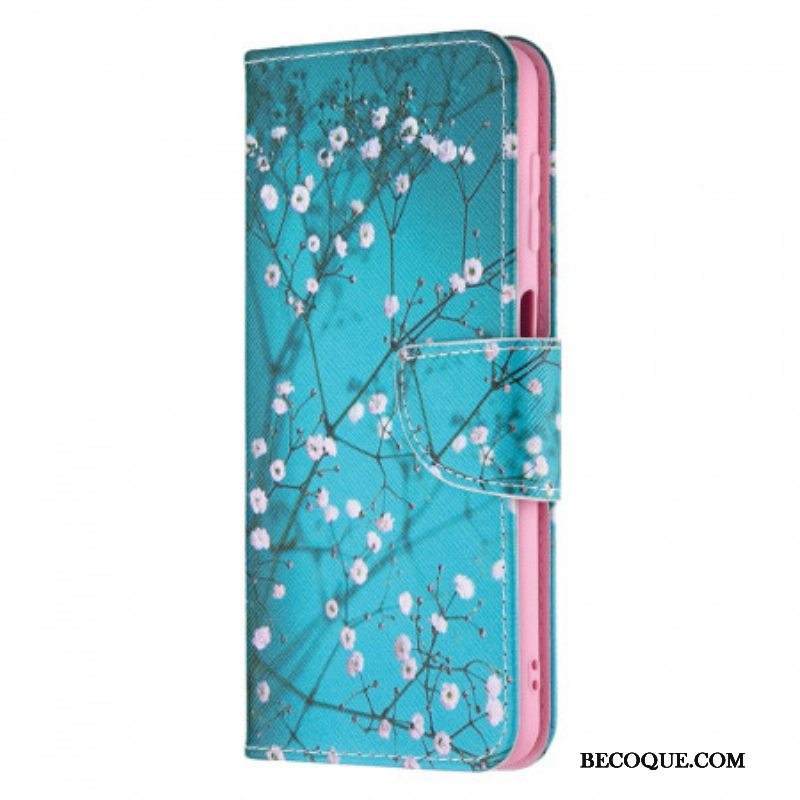 Nahkakotelo Samsung Galaxy M32 Kukkiva Puu