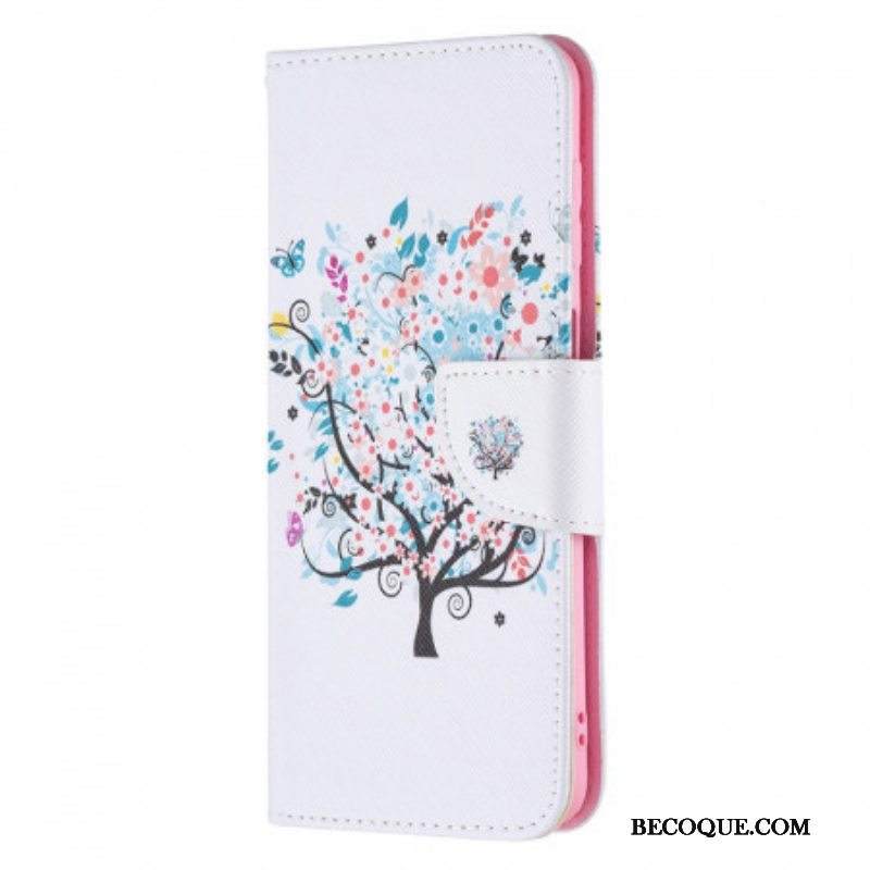 Nahkakotelo Samsung Galaxy M32 Kukkiva Puu