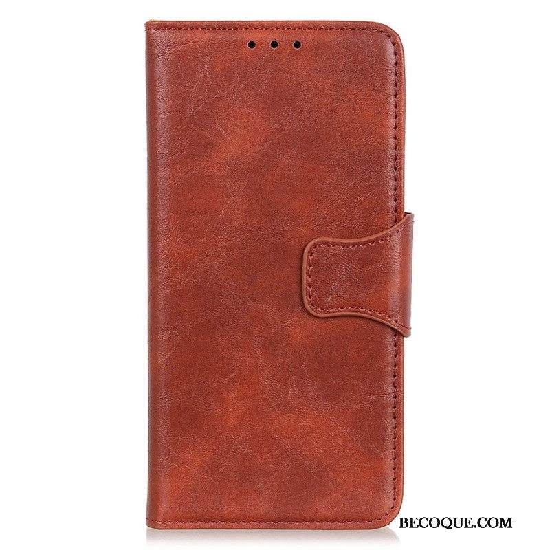 Nahkakotelo Samsung Galaxy M52 5G Halkaistu Nahkainen Käännettävä Lukko