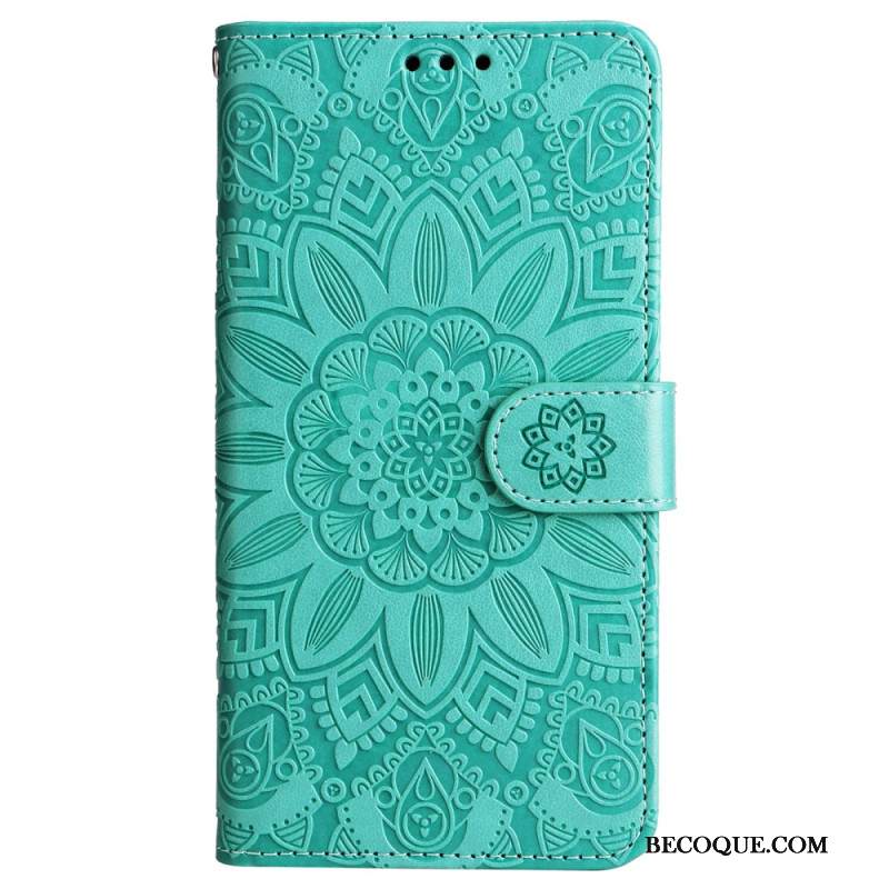 Nahkakotelo Samsung Galaxy M55 5g Mandala Kaulanauhalla