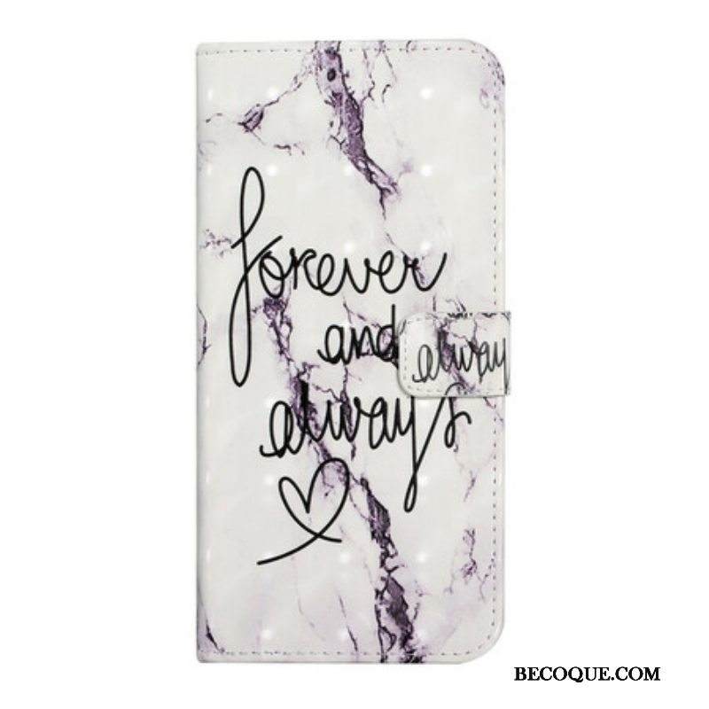 Nahkakotelo Samsung Galaxy S21 FE Marble Forever & Always