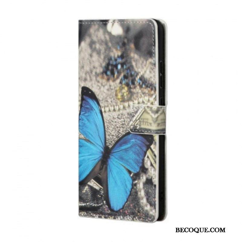 Nahkakotelo Samsung Galaxy S22 Plus 5G Butterfly Prestige Blue