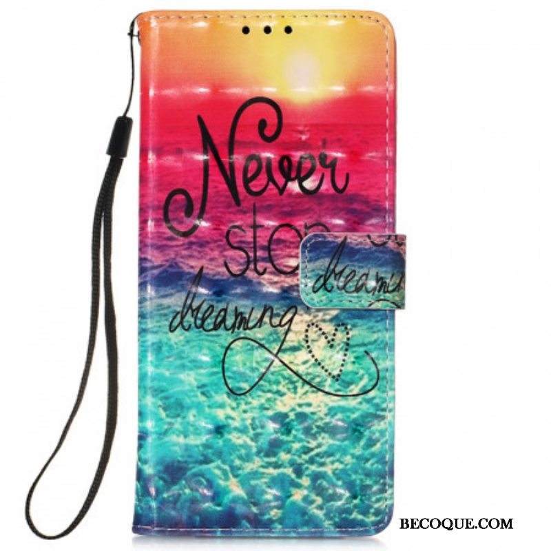 Nahkakotelo Samsung Galaxy S22 Ultra 5G Älä Koskaan Lopeta Unelmoimista