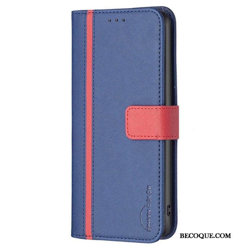 Nahkakotelo Samsung Galaxy S23 5G Kaksisävyinen Binfen Color