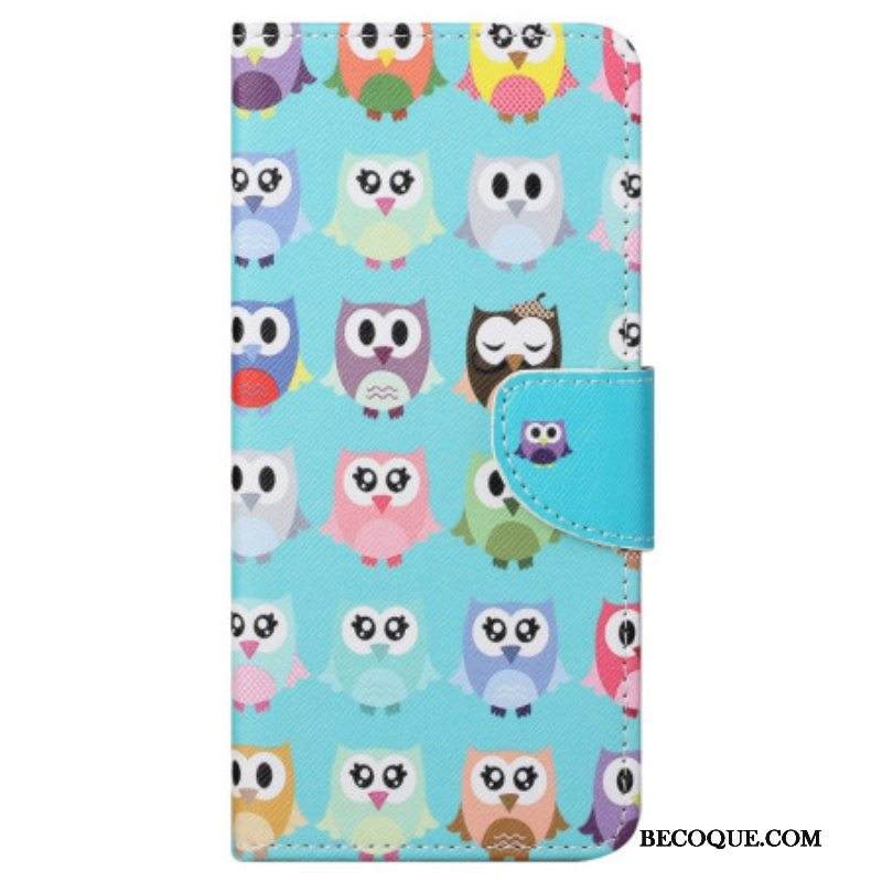 Nahkakotelo Samsung Galaxy S23 5G Pöllöt