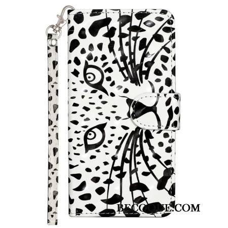 Nahkakotelo Samsung Galaxy S24 Fe Leopardipää Hihnalla Nahkakotelo Samsung Galaxy S24 Fe Leopardipää Hihnalla