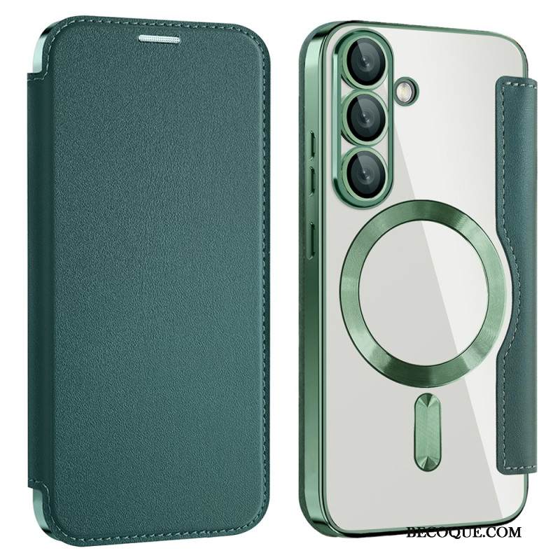 Nahkakotelo Samsung Galaxy S25 5g Nahkaefekti Yhteensopiva Magsafen Ja Rfid-suojauksen Kanssa Suojakuori