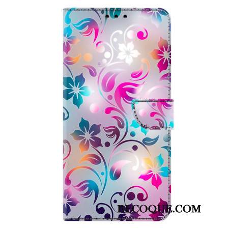 Nahkakotelo Samsung Galaxy S26 Plus Käsintehdyt Kukat