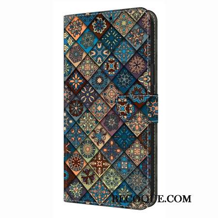 Nahkakotelo Samsung Galaxy S26 Plus Sininen Kukkakuvio