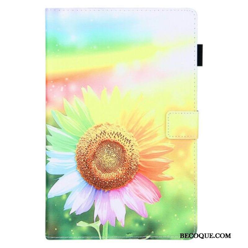 Nahkakotelo Samsung Galaxy Tab A7 Lite Kukkia Auringossa