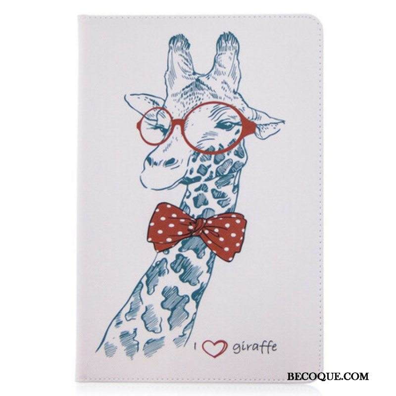 Nahkakotelo Samsung Galaxy Tab S8 / Tab S7 Kirahvikuvio