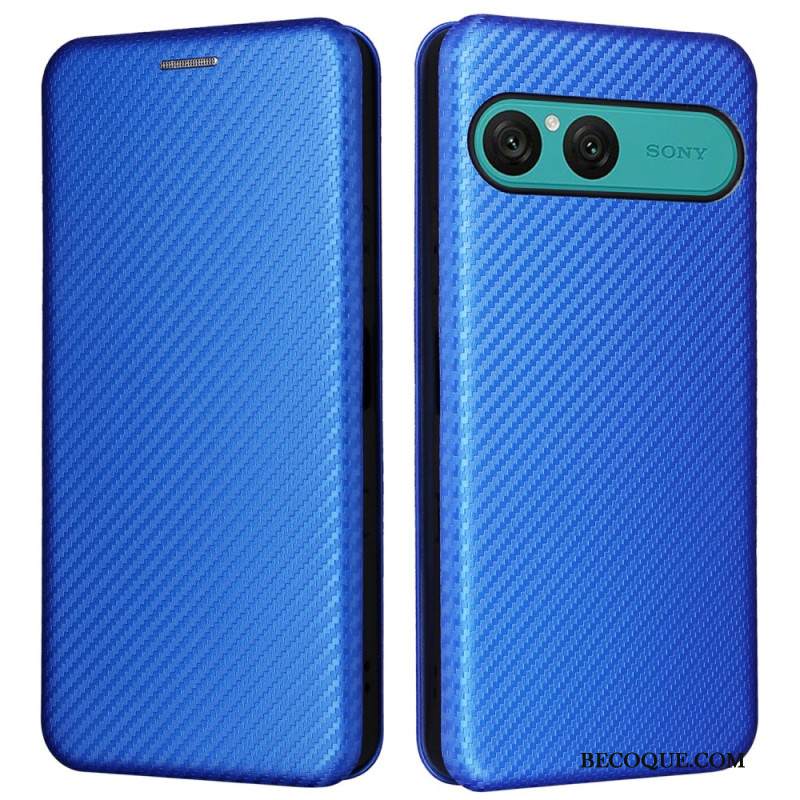 Nahkakotelo Sony Xperia 10 Vii Hiilikuitu