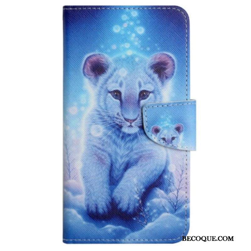 Nahkakotelo Xiaomi 12T / 12T Pro Suojaketju Kuori Baby Leopard Hihnalla