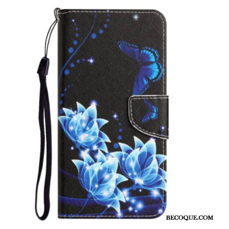 Nahkakotelo Xiaomi 12T / 12T Pro Suojaketju Kuori Strappy Moth