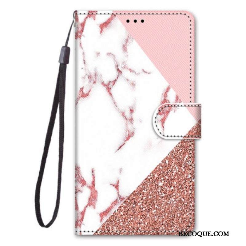 Nahkakotelo Xiaomi 13 Pro Marmori- Ja Glitter-kolmio