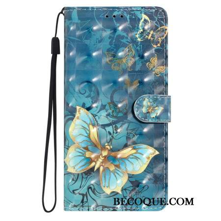 Nahkakotelo Xiaomi 15 3d-perhosia