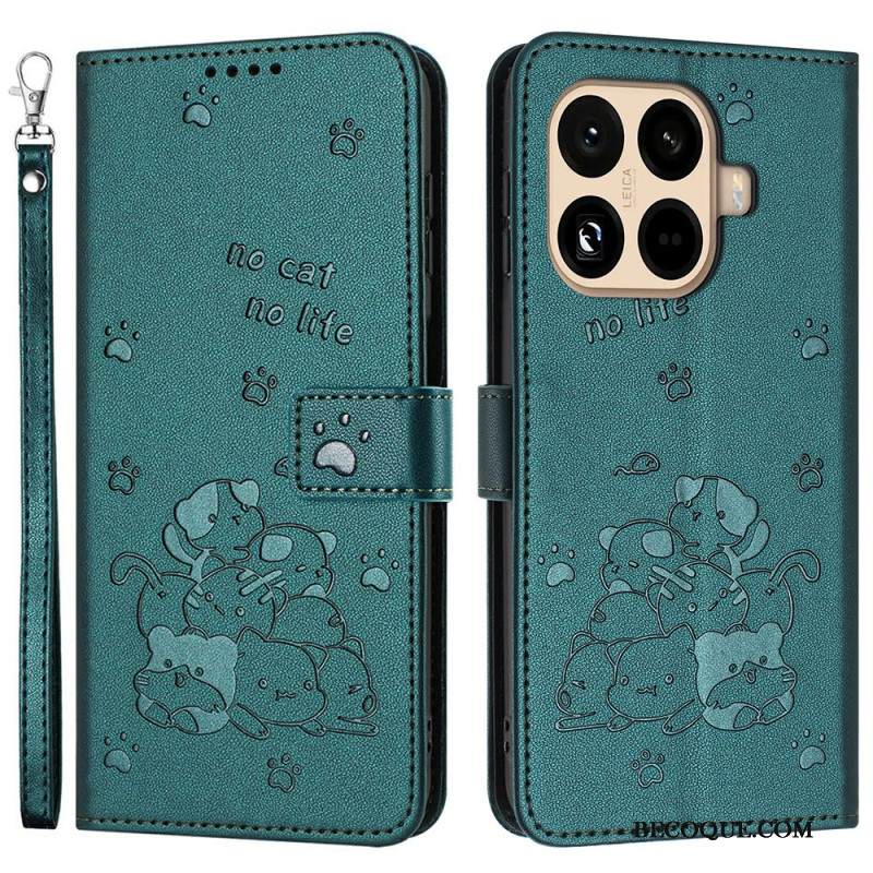 Nahkakotelo Xiaomi 15t Pro Kissakasa Hihnalla